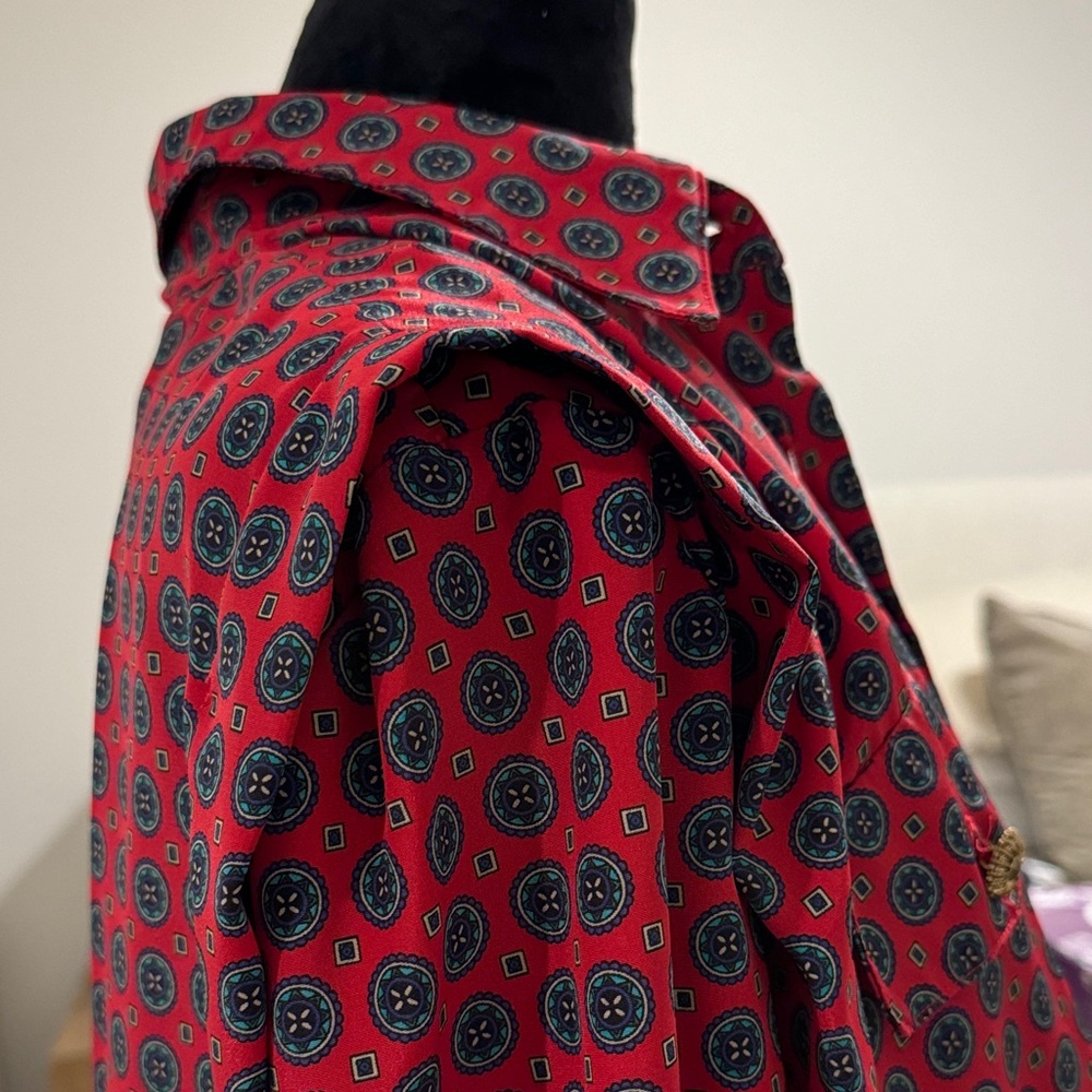 Vtg Leslie Fay  Red Patterned Dress - Picture 13 of 13